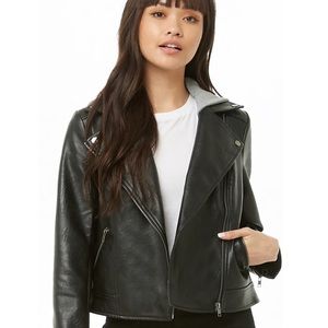 Black Faux Leather Jacket ~ Forever 21